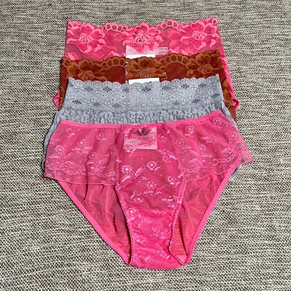 Wacoal Panty Bundle 4pk S Halo Light and Lacy Lifted in Luxury Pink Grey Burnt O
